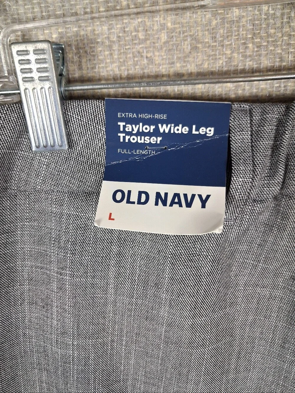Old Navy Taylor Extra High-Rise Wide-Leg Full-Length Trouser Pants Gray Size L